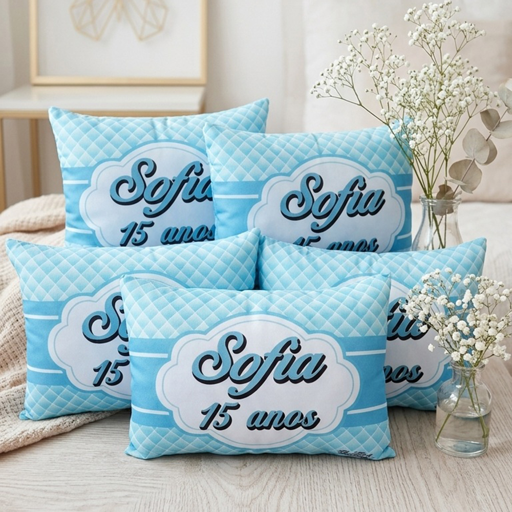 Almofada Personalizada Retangular 20X30cm Lembranças para Aniversário