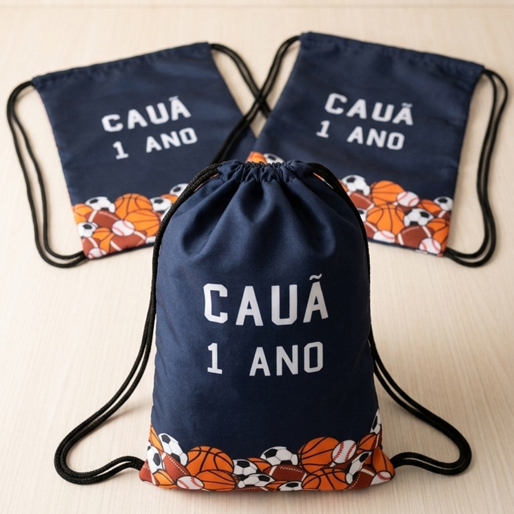 Mochila Saco Personalizada 20x30cm Lembrancinhas Festa Infantil
