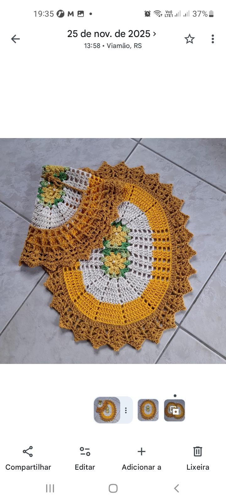 Conjunto de banheiro em Crochê Mary 02 peças retangular decorativo para seu banheiro