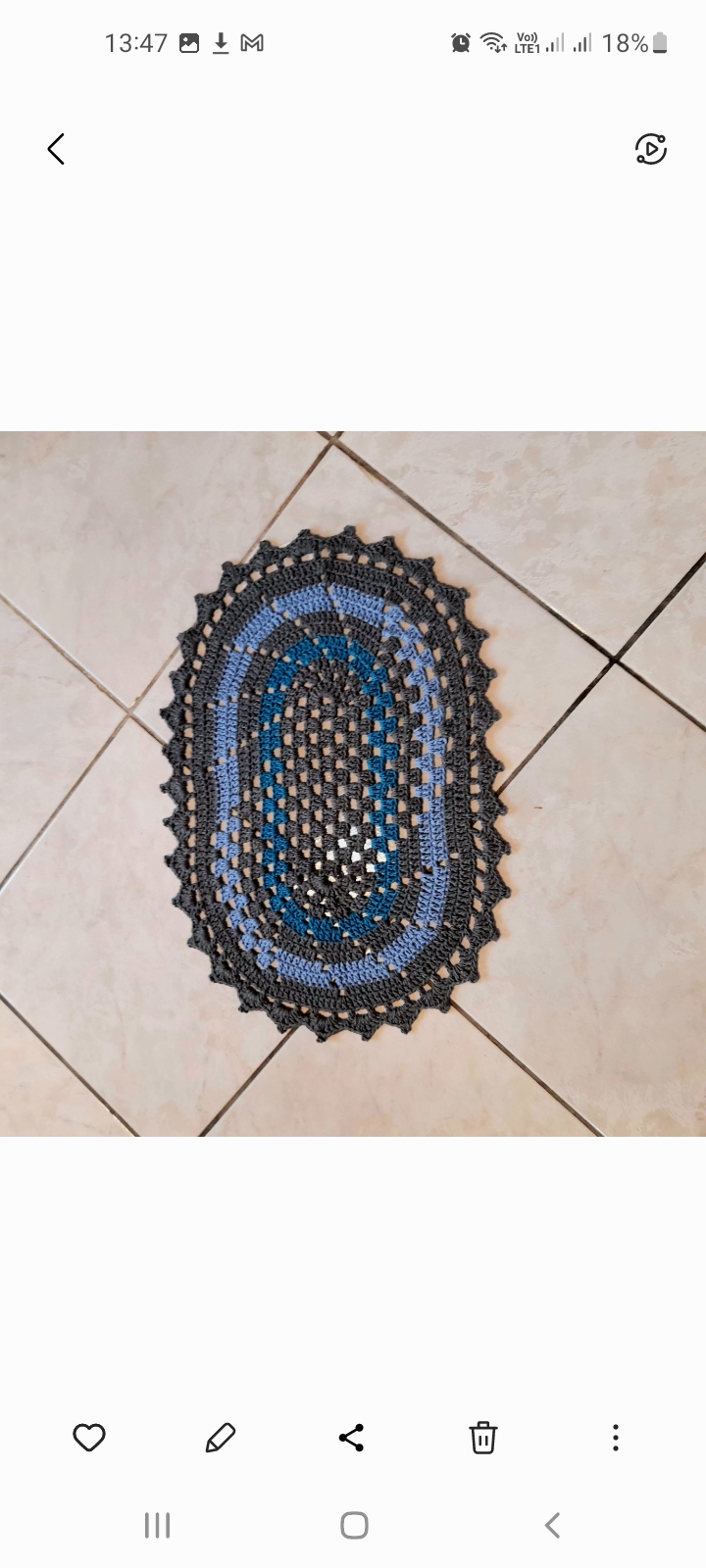 Tapete de crochê Catavento retangular multiuso decorativo para sua casa