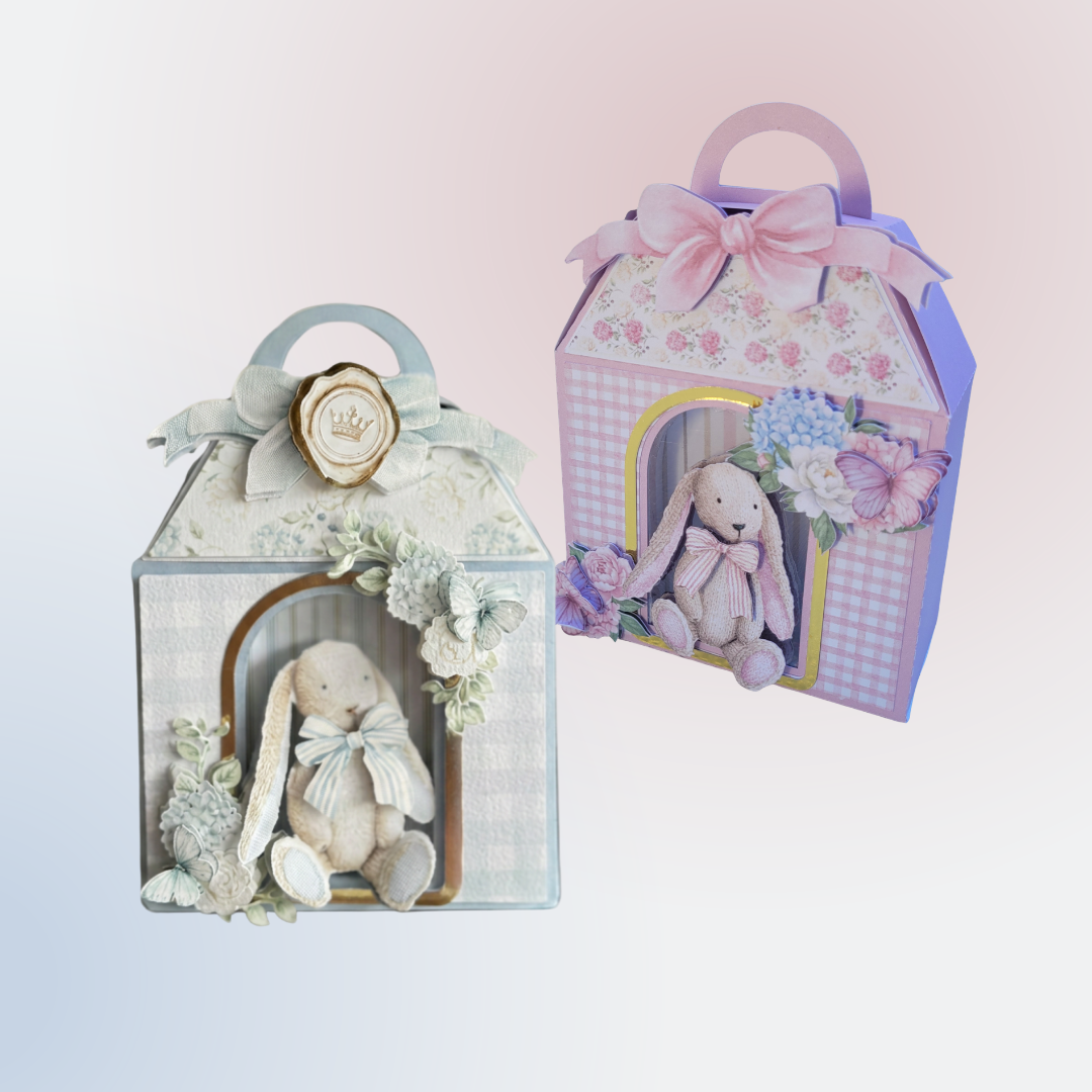 Kit Lembrancinha Maternidade e Chá de Bebê Maletinha Baby Ursinho - Menino e Menina (Mínimo 05 un)