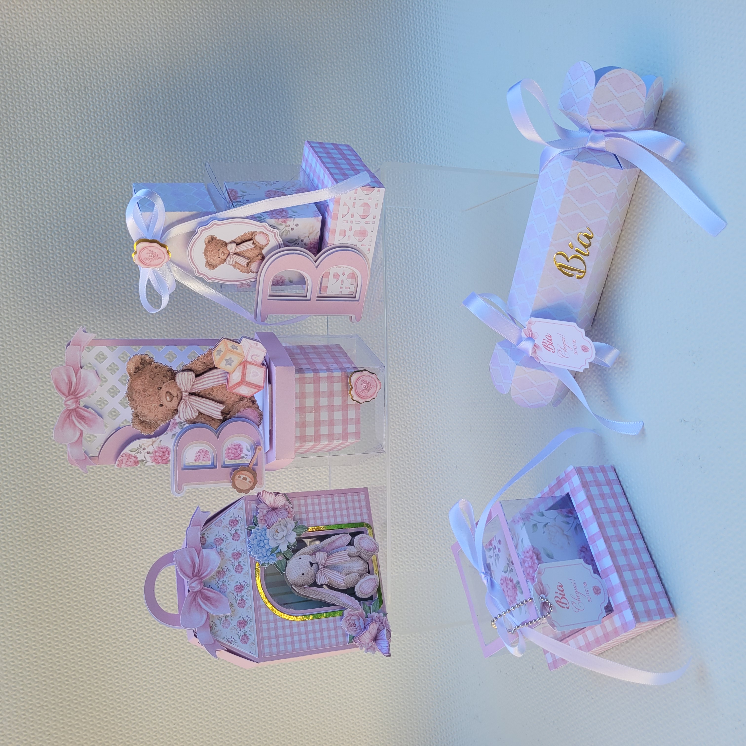 Kit Lembrancinhas Maternidade e Chá de Bebê Ursinho Luxo - Personalizado Menino e Menina