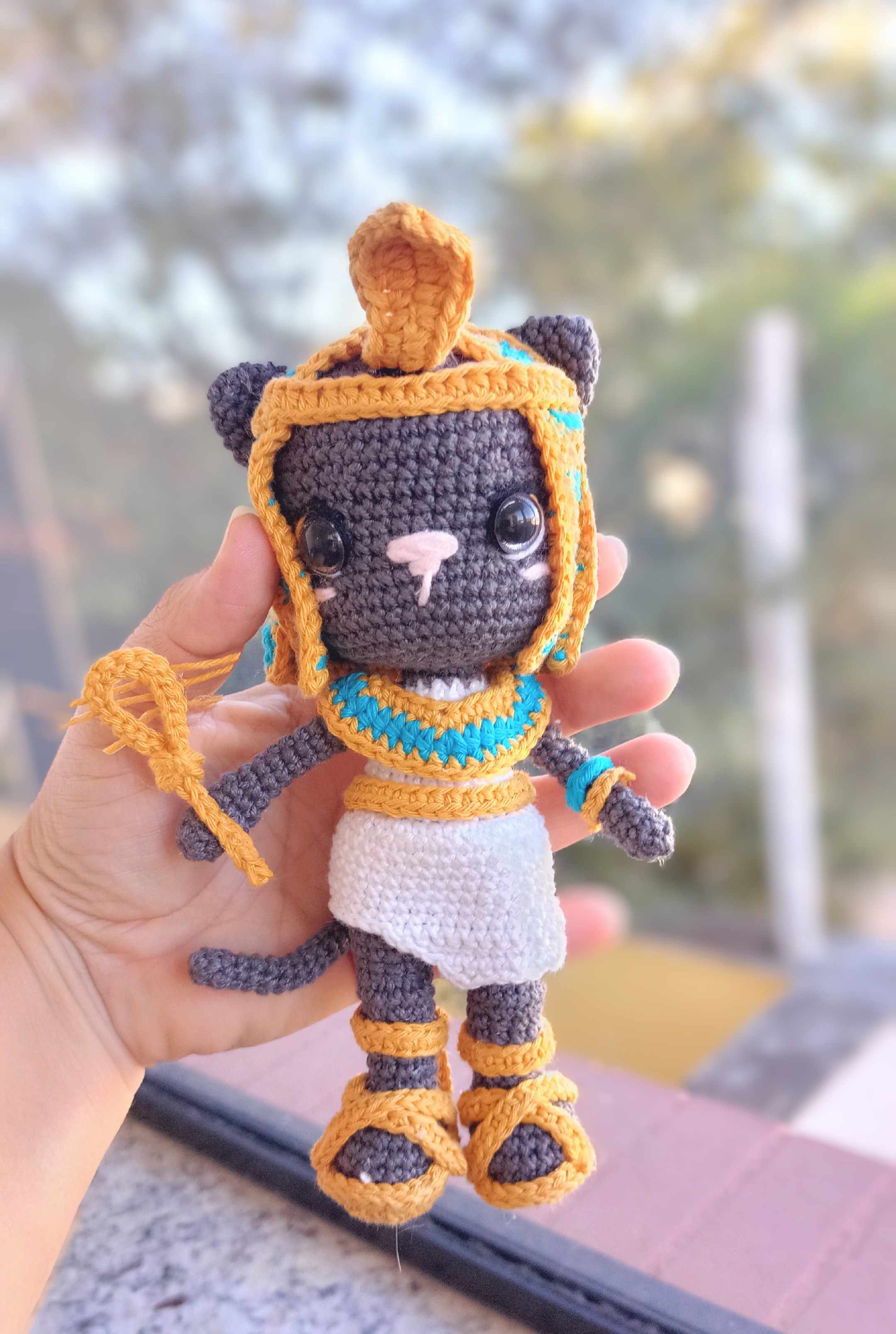 Deusa Bastet - Gata egípcia em amigurumi