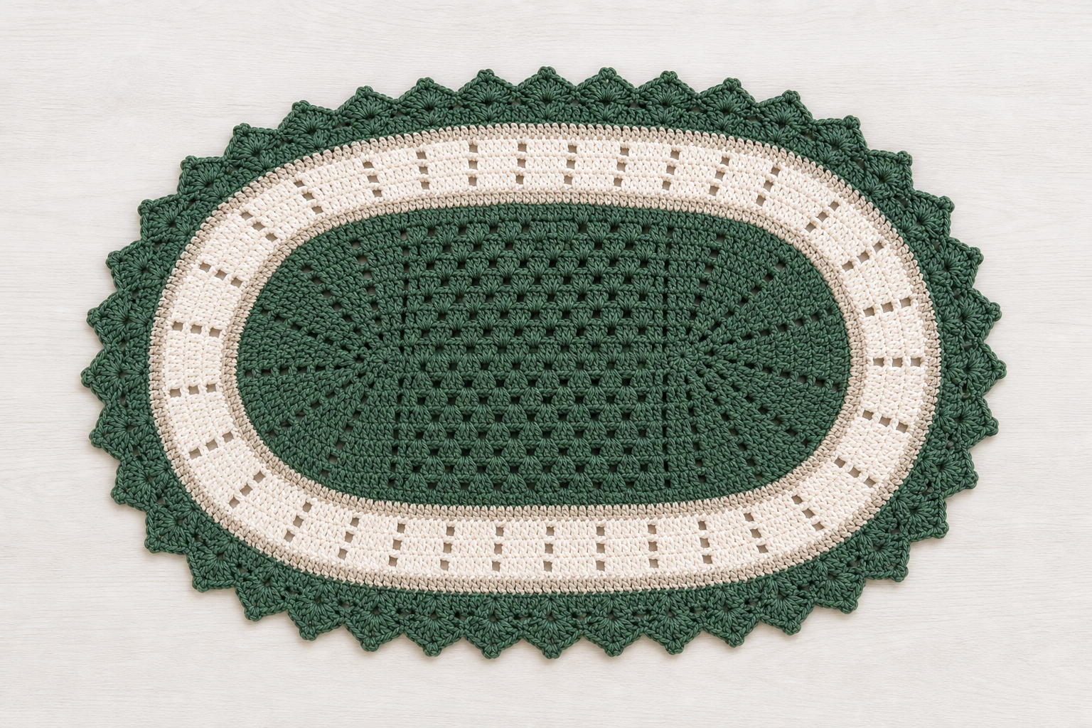 Tapete Oval em Crochê Artesanal