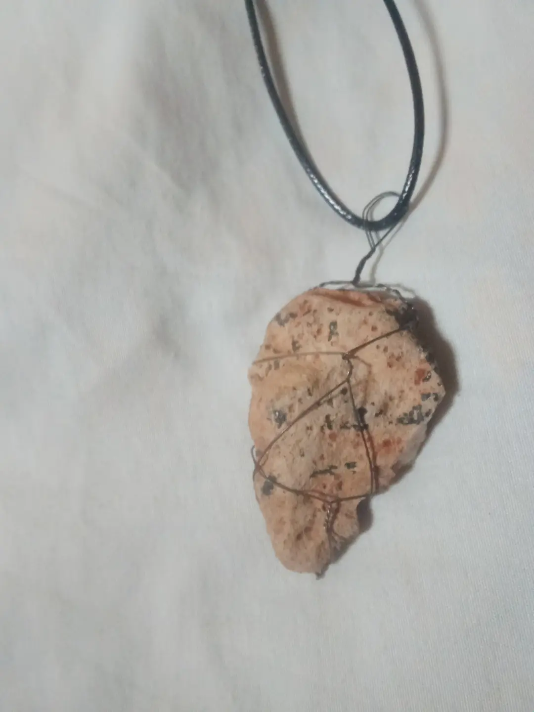 colar ajustável pedra natural peça única wire wrapping