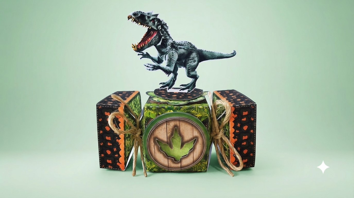 Caixinha Bala personalizada para festa Tema Dinossauro Real (Compre e Monte)