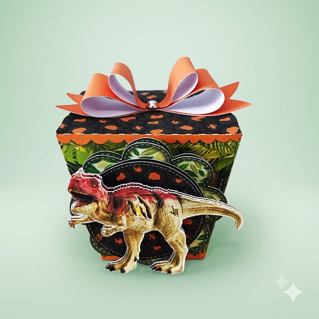 Caixinha sushi personalizada para festa Tema Dinossauro Real (Compre e Monte)