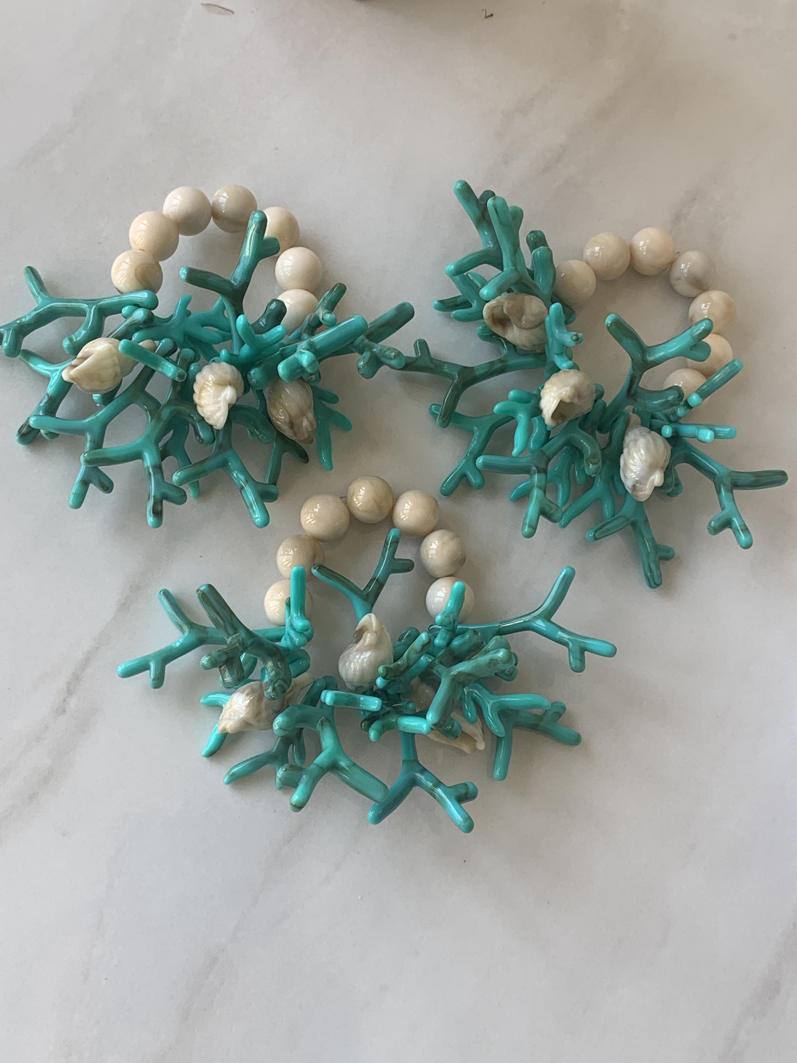 PORTA GUARDANAPO CORAL TURQUESA