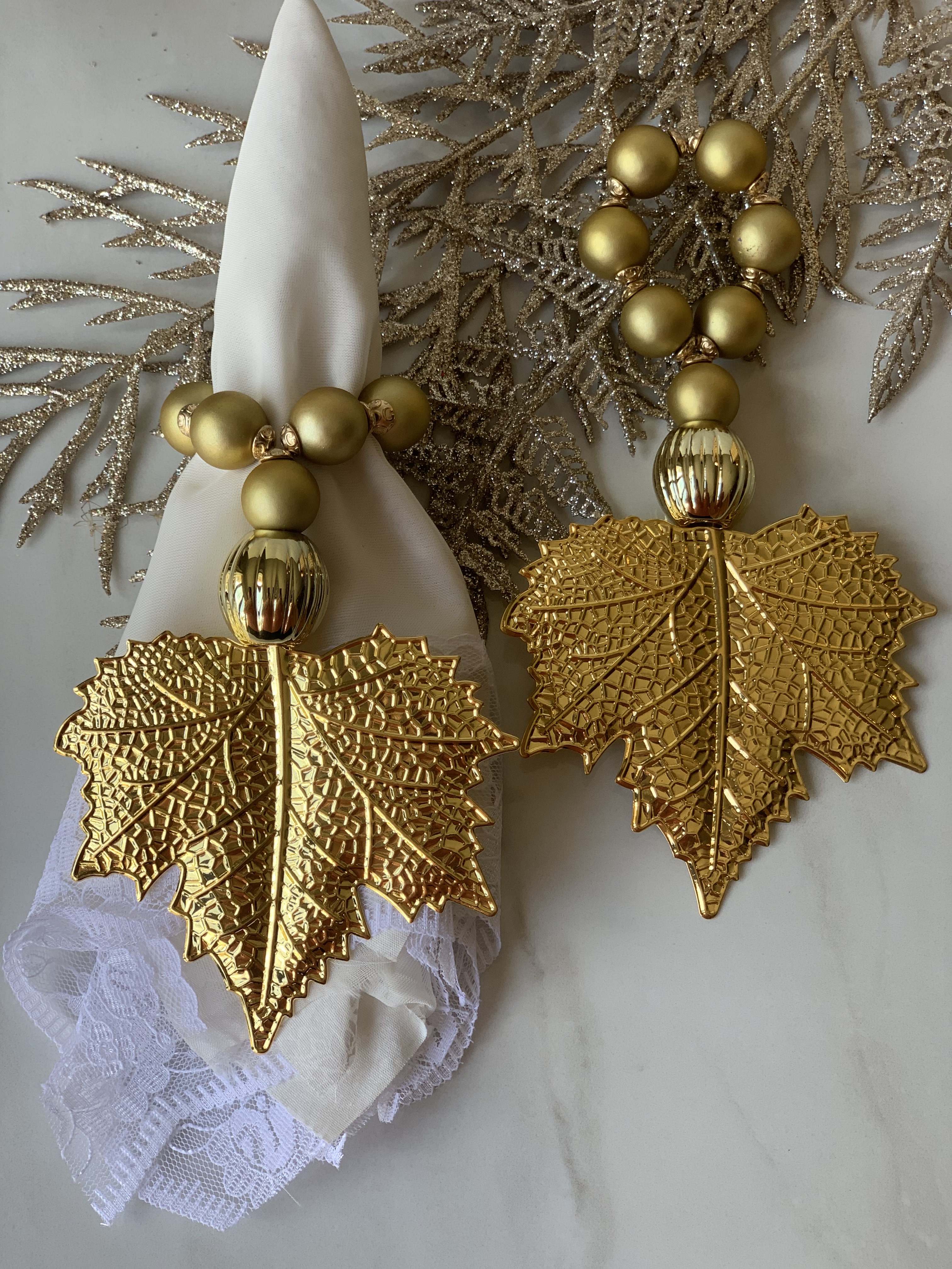 PORTA GUARDANAPO NATAL DOURADO