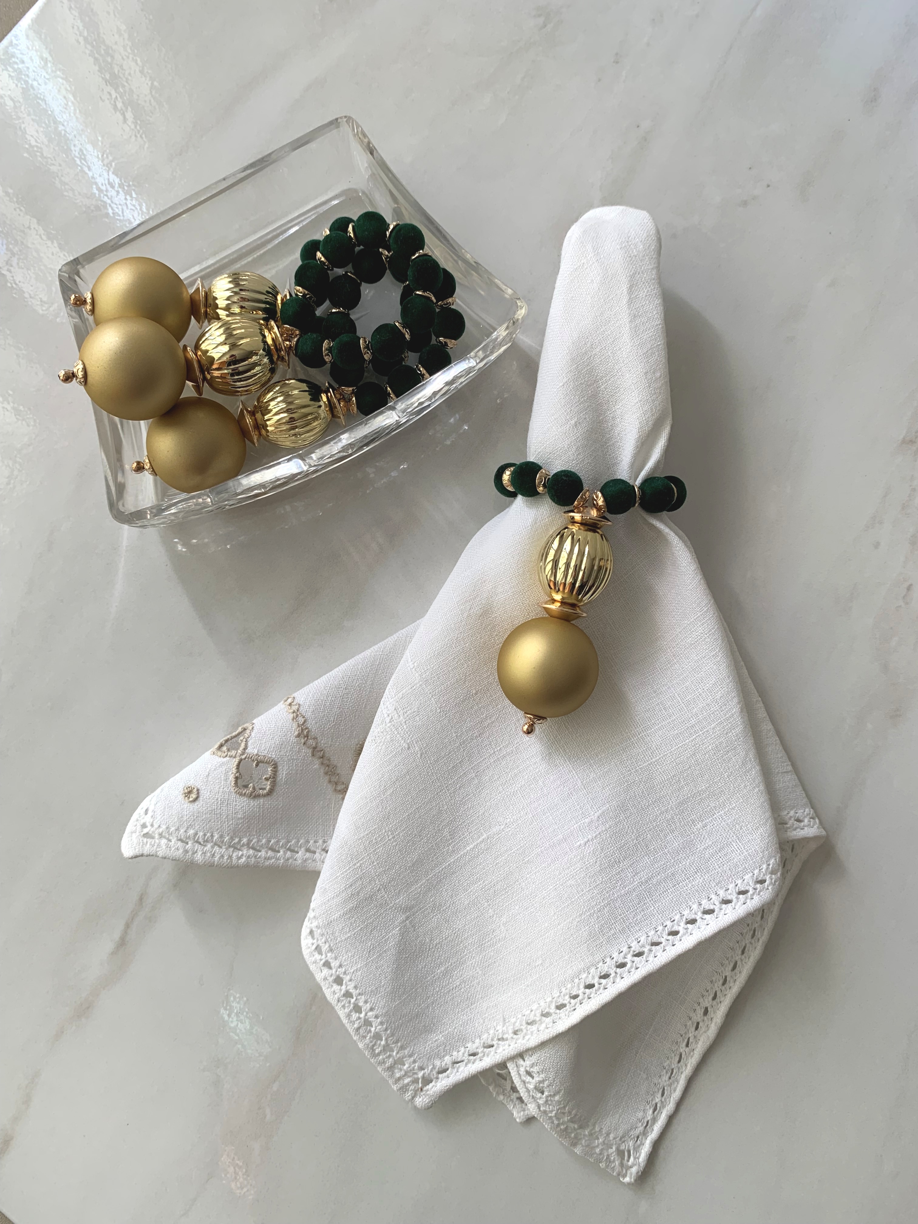 PORTA GUARDANAPO NATAL DOURADO