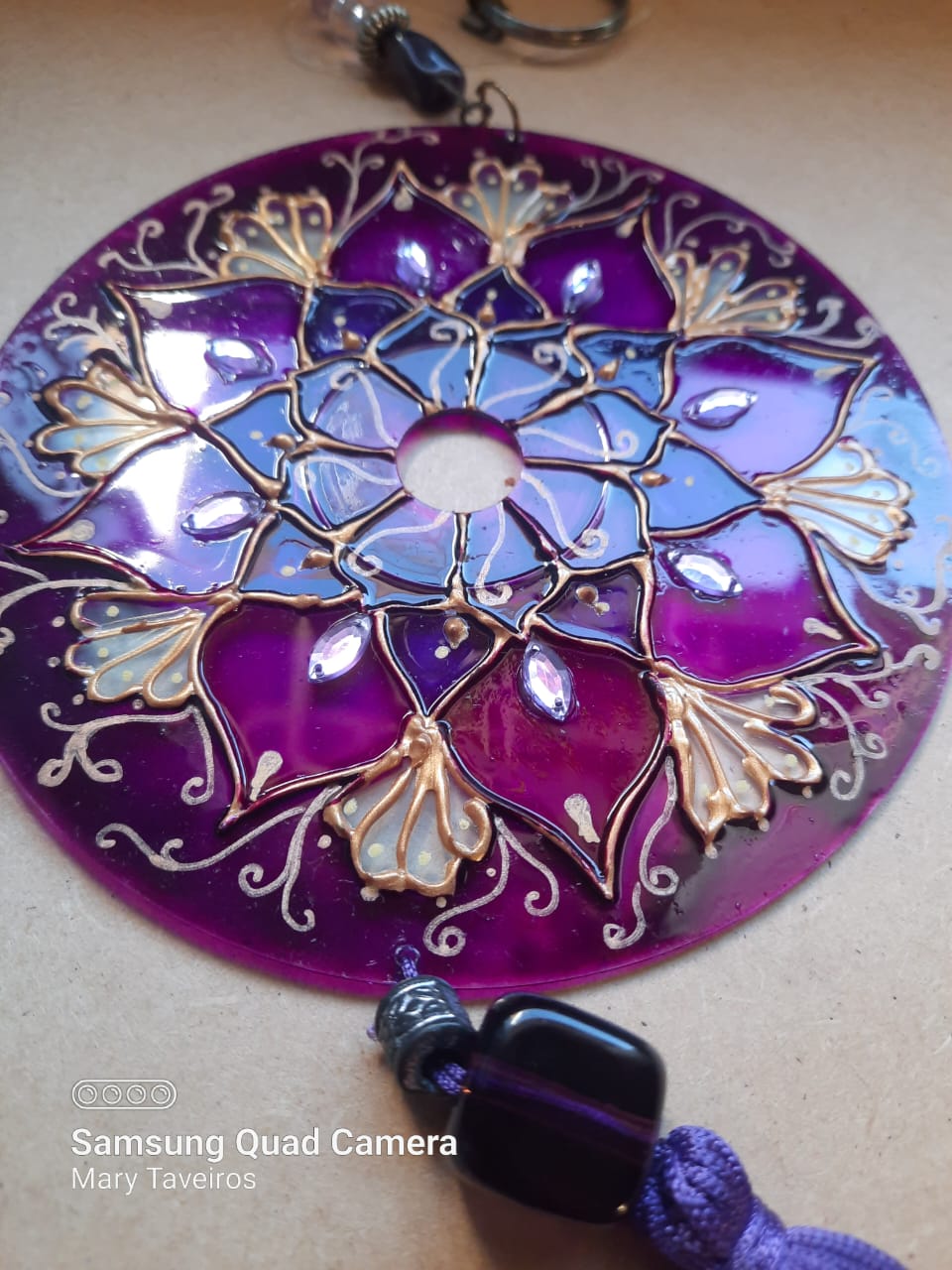 Mandala Vitral móbile Ametista