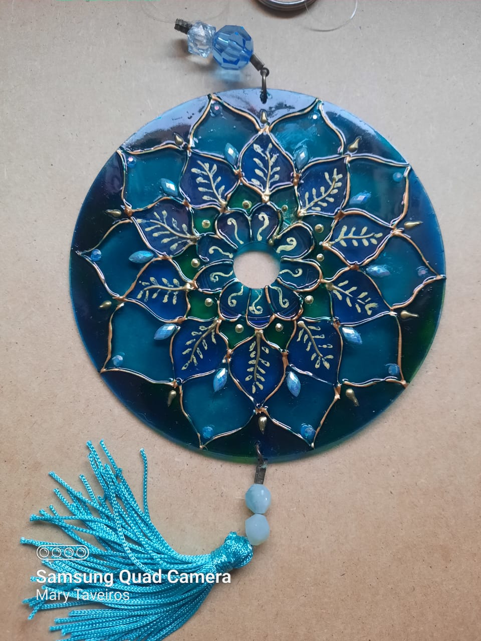 Mandala Vitral móbile Amazonita