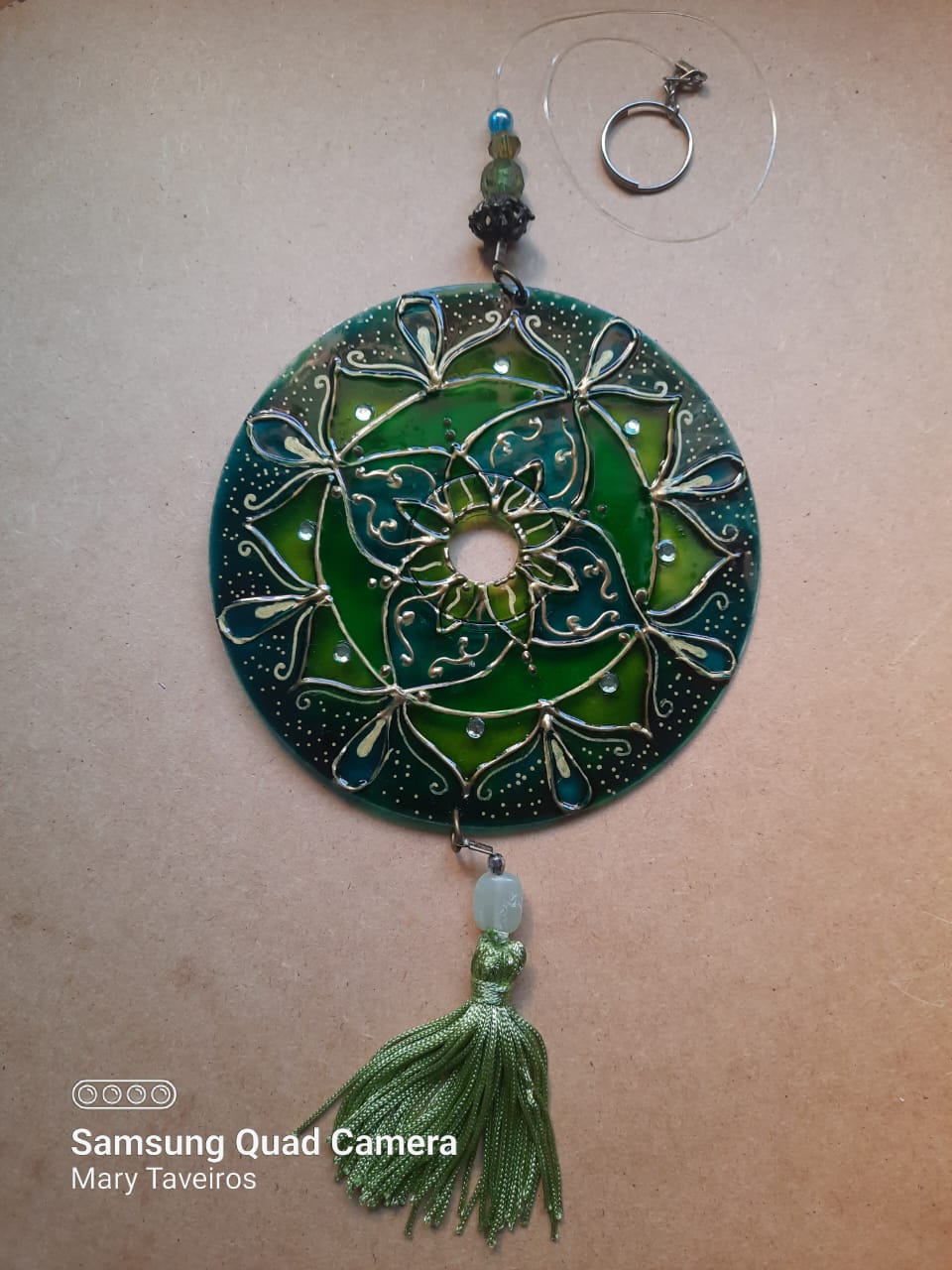 Mandala Vitral Móbile Jade