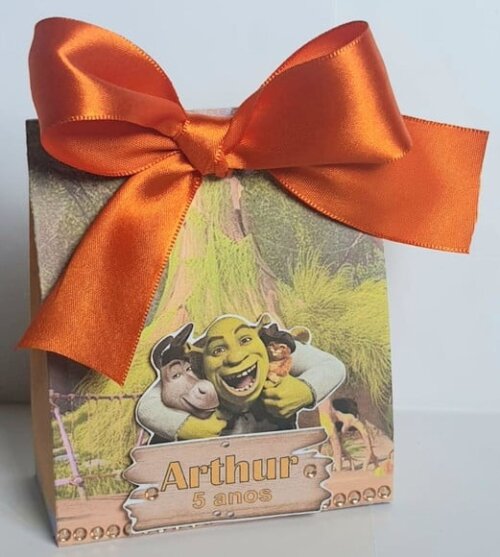 Caixa Sacolinha Lembrancinha de Festa Shrek