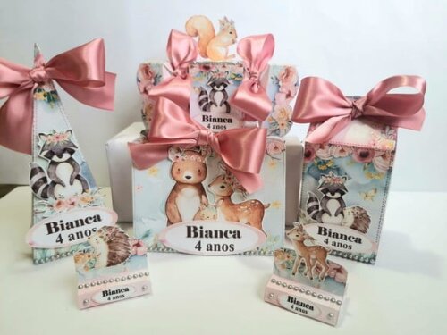 Kit 50 Lembrancinhas de Festa Bosque Encantado
