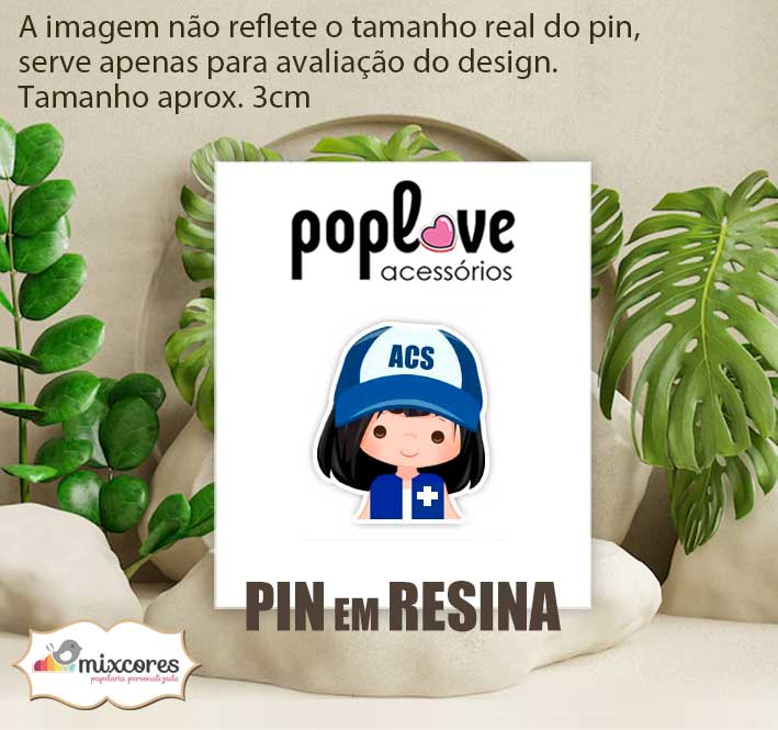 Pin ACS Cabelo Preto
