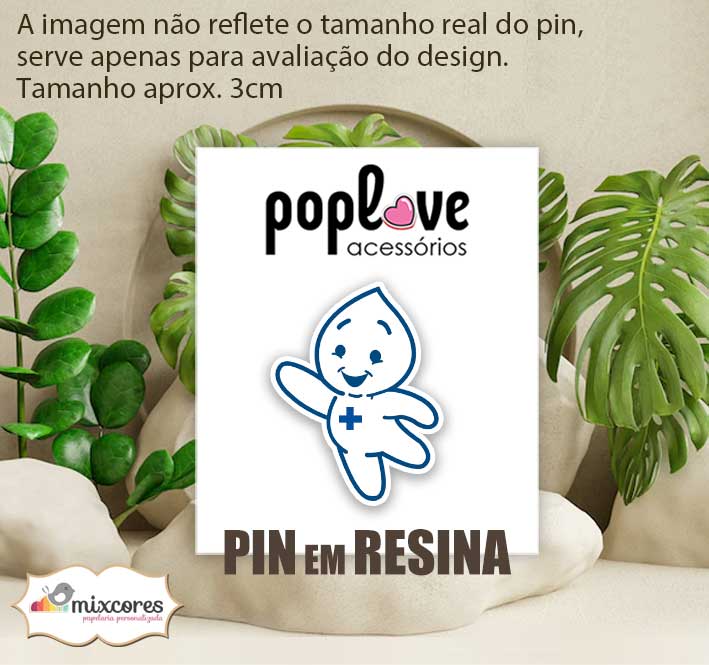Pin Broche em Resina - Zé Gotinha Branquinho