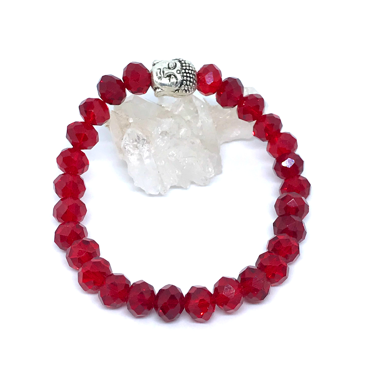 pulseira cristais vermelho