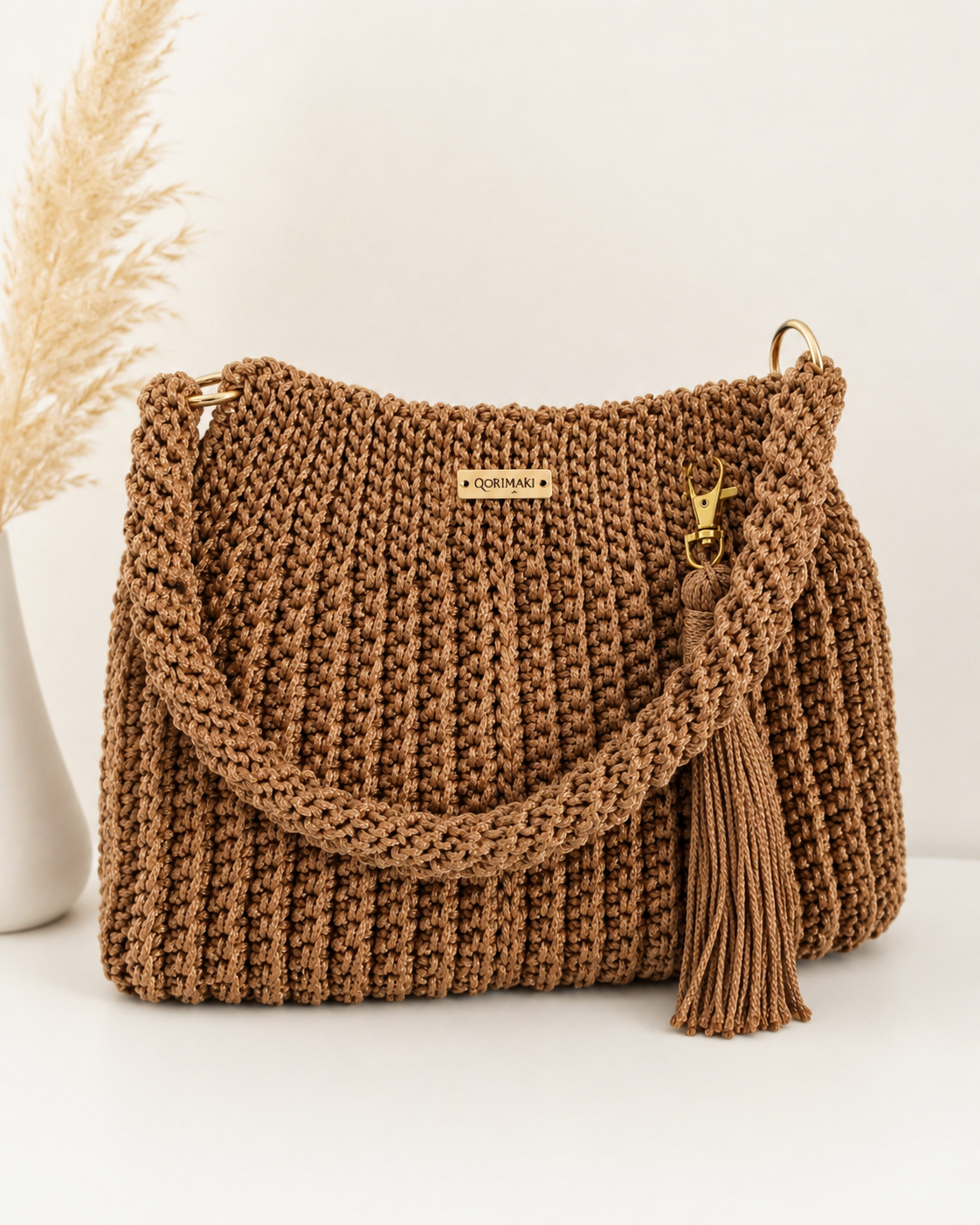 Bolsa Bag Qorimaki De Crochê De Ombro Fio Náutico