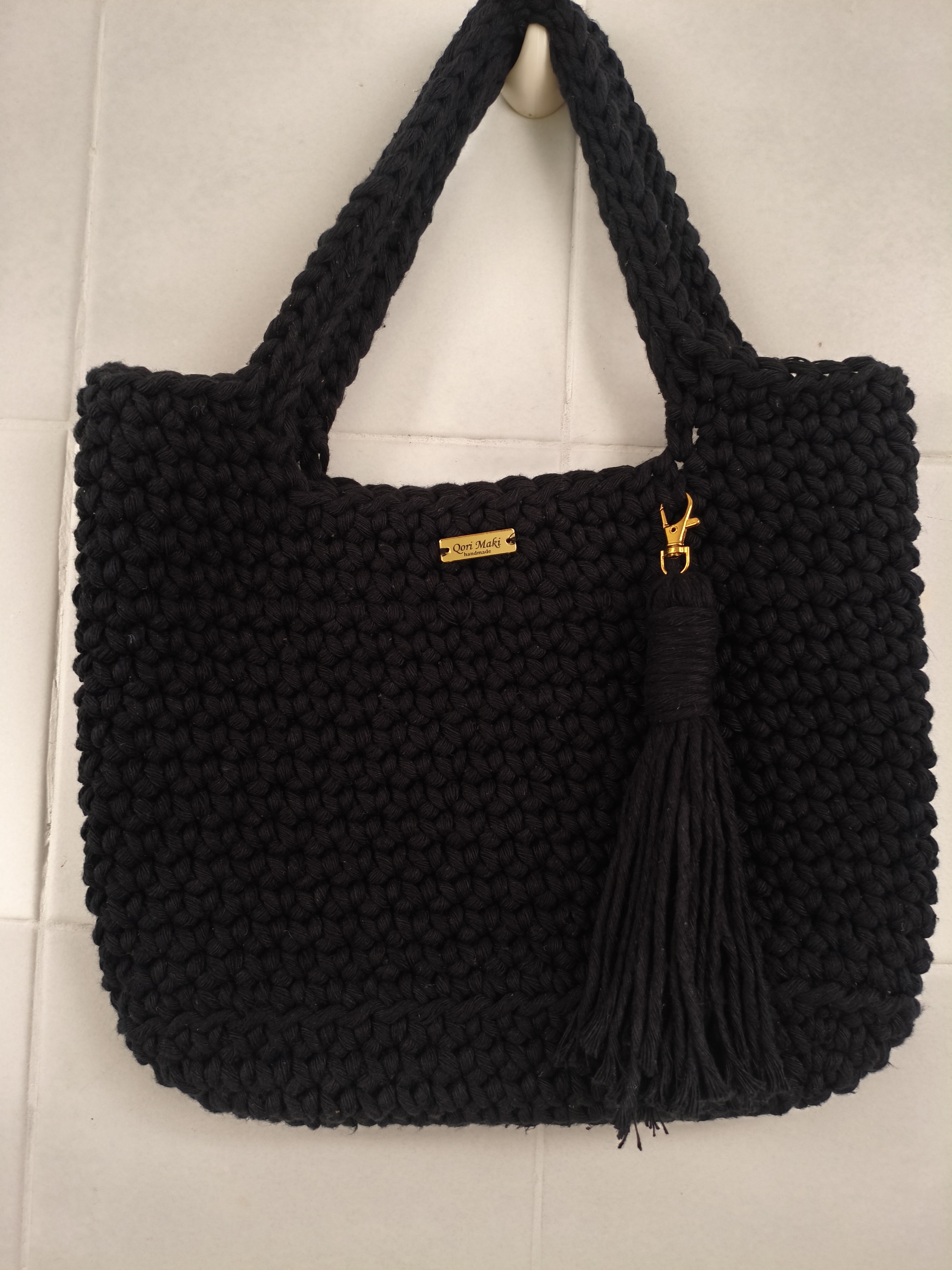 Bolsa Bag Qorimaki De Crochê De Ombro Fio Náutico