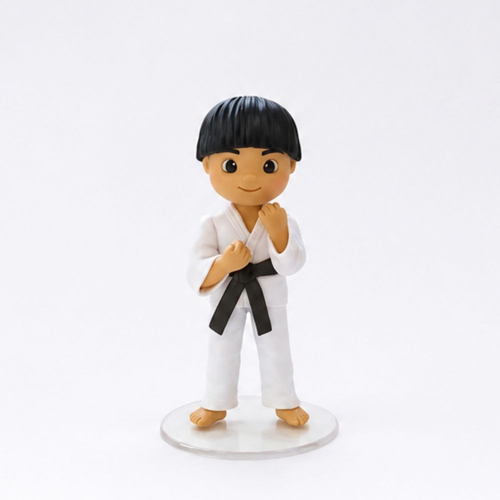 Topo de Bolo Karateca em Biscuit Personalizado