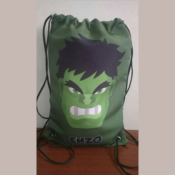 Mochilinha Sacolinha Mochila saco Sacochila personalizada Hulk 18x28cm