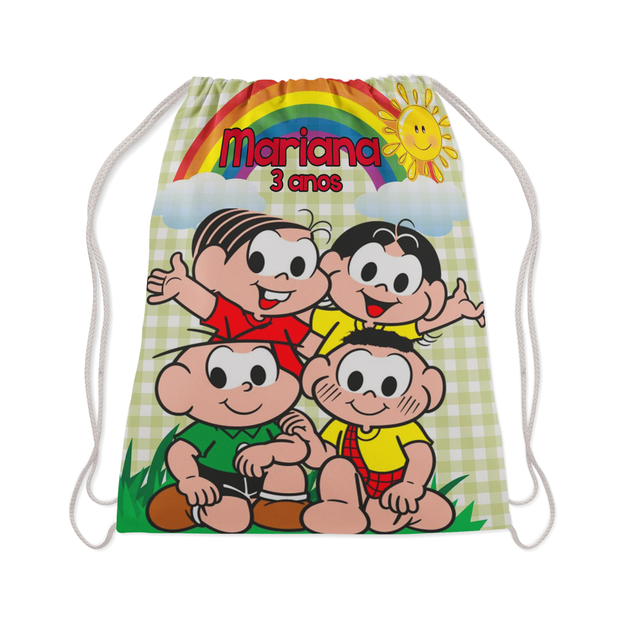 10 Mochilinha Personalizada para lembrancinhas da Turma da Monica