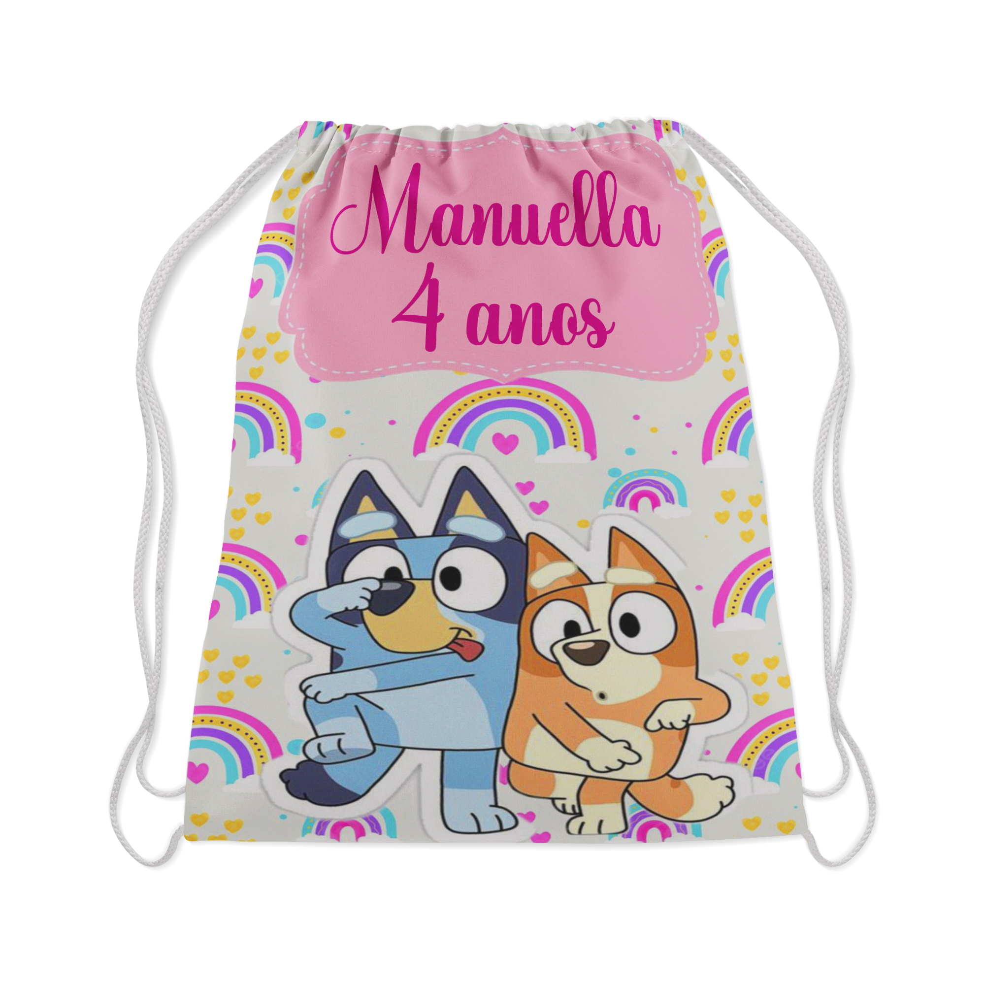 10 Mochilinha Personalizada para lembrancinhas do Bluey e Bingo