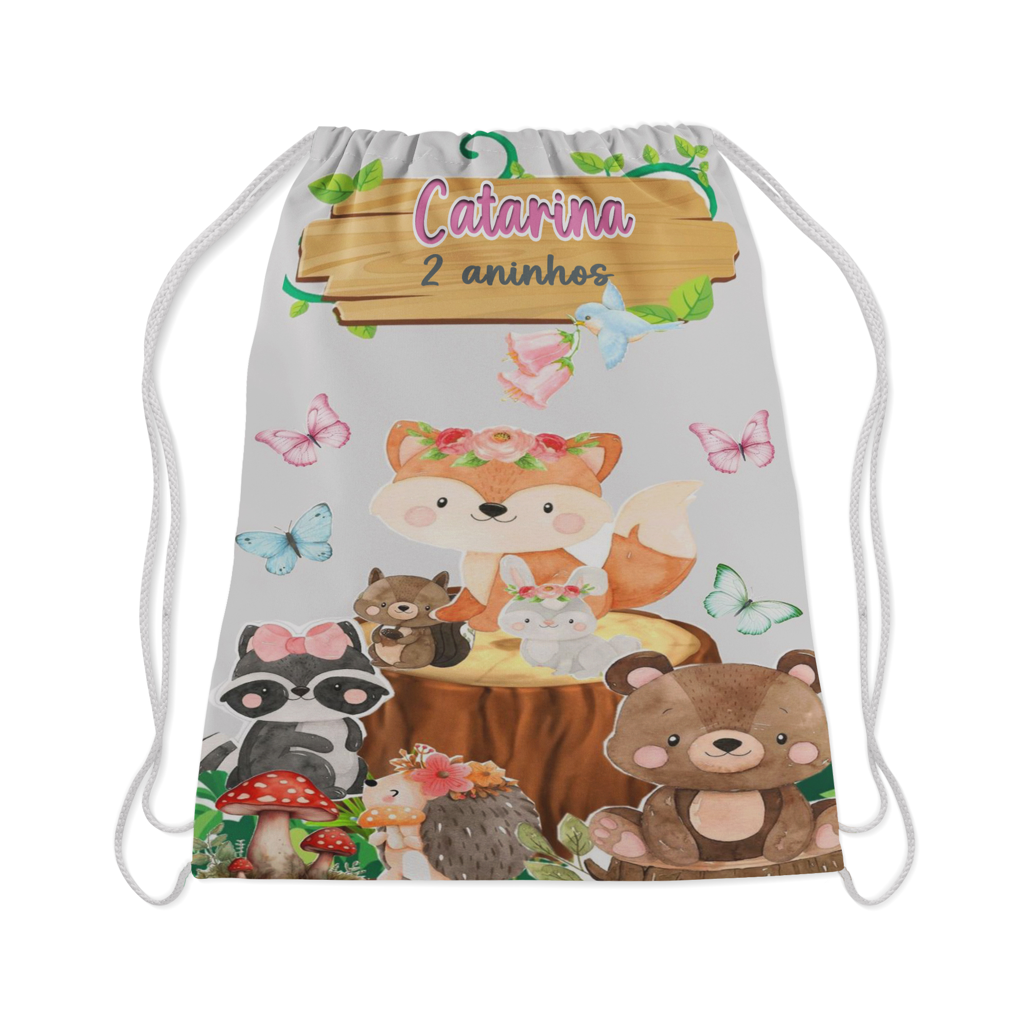 10 Mochilinha Personalizada para lembrancinhas Bosque Encantado