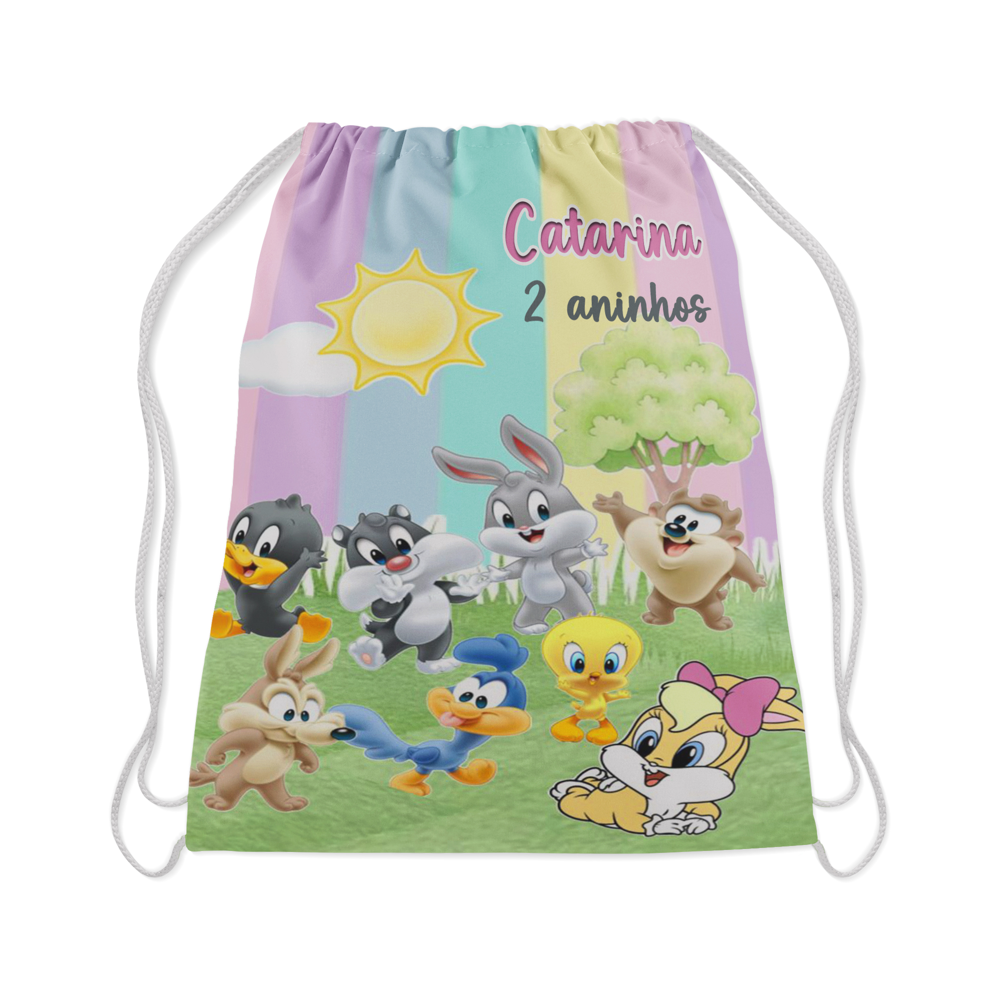 10 Mochilinha Personalizada para lembrancinhas Baby Looney Tunes