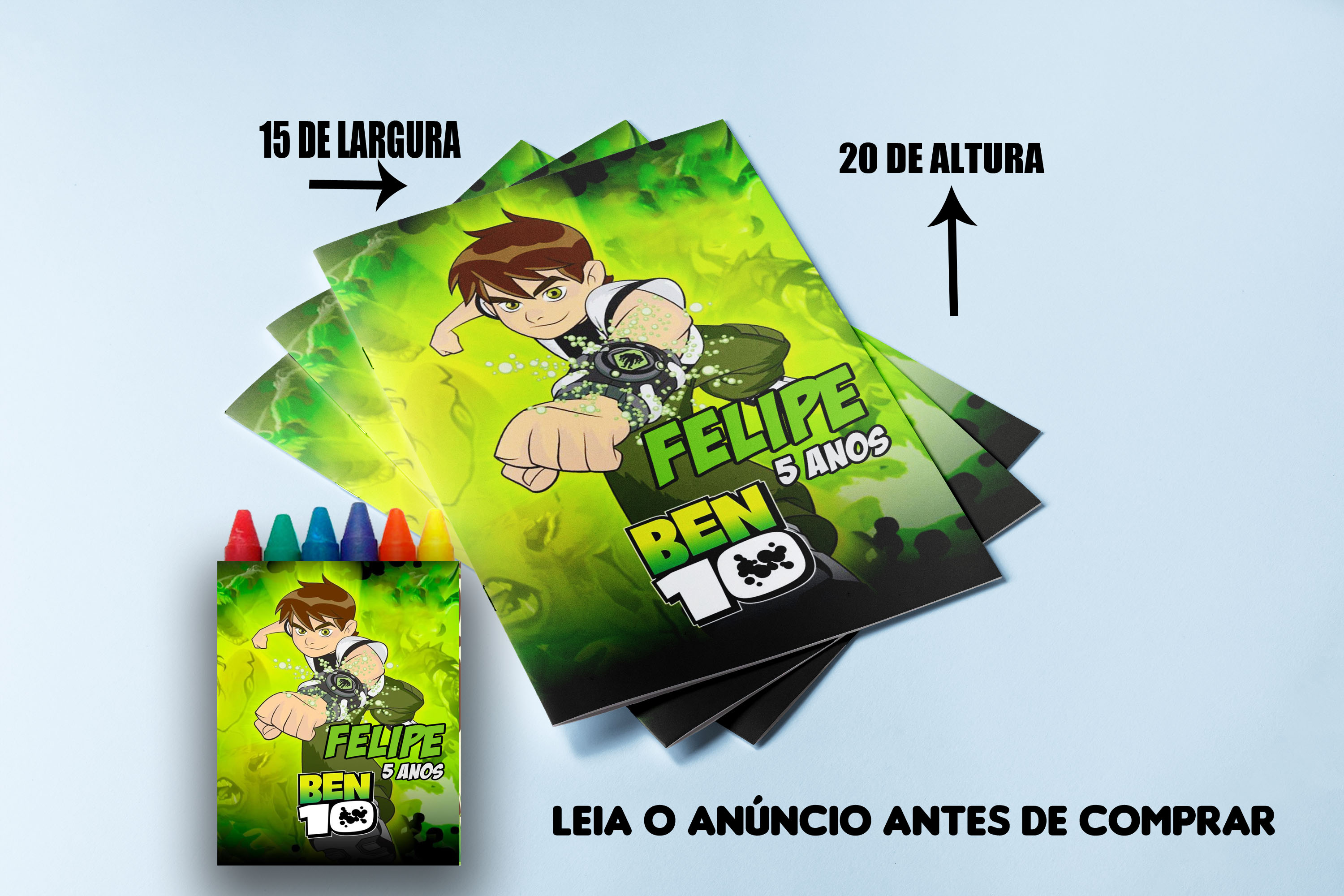 Revistinha de Colorir com Giz de cera do Ben 10