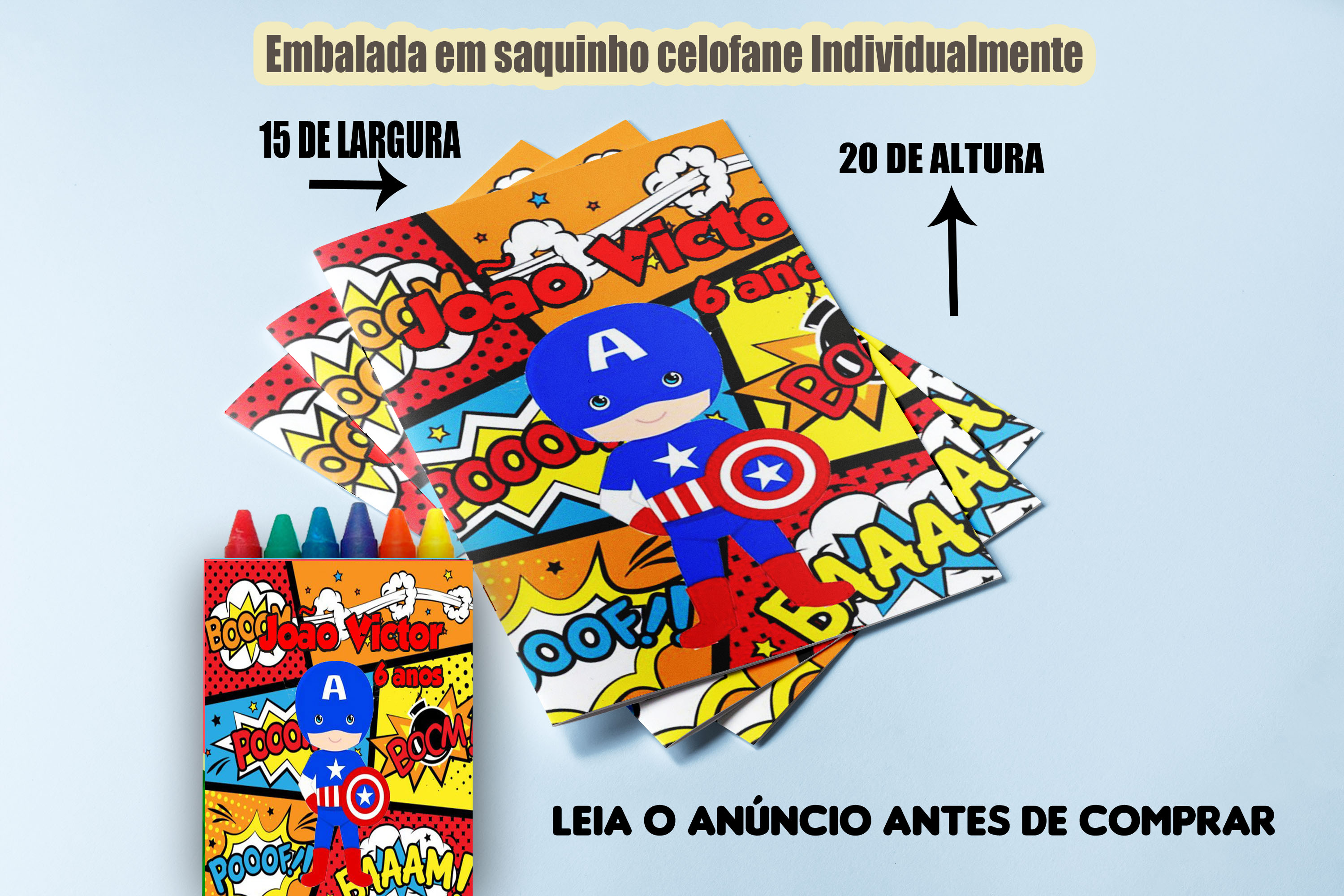 Revistinha de Colorir com Giz de cera do Capitão América