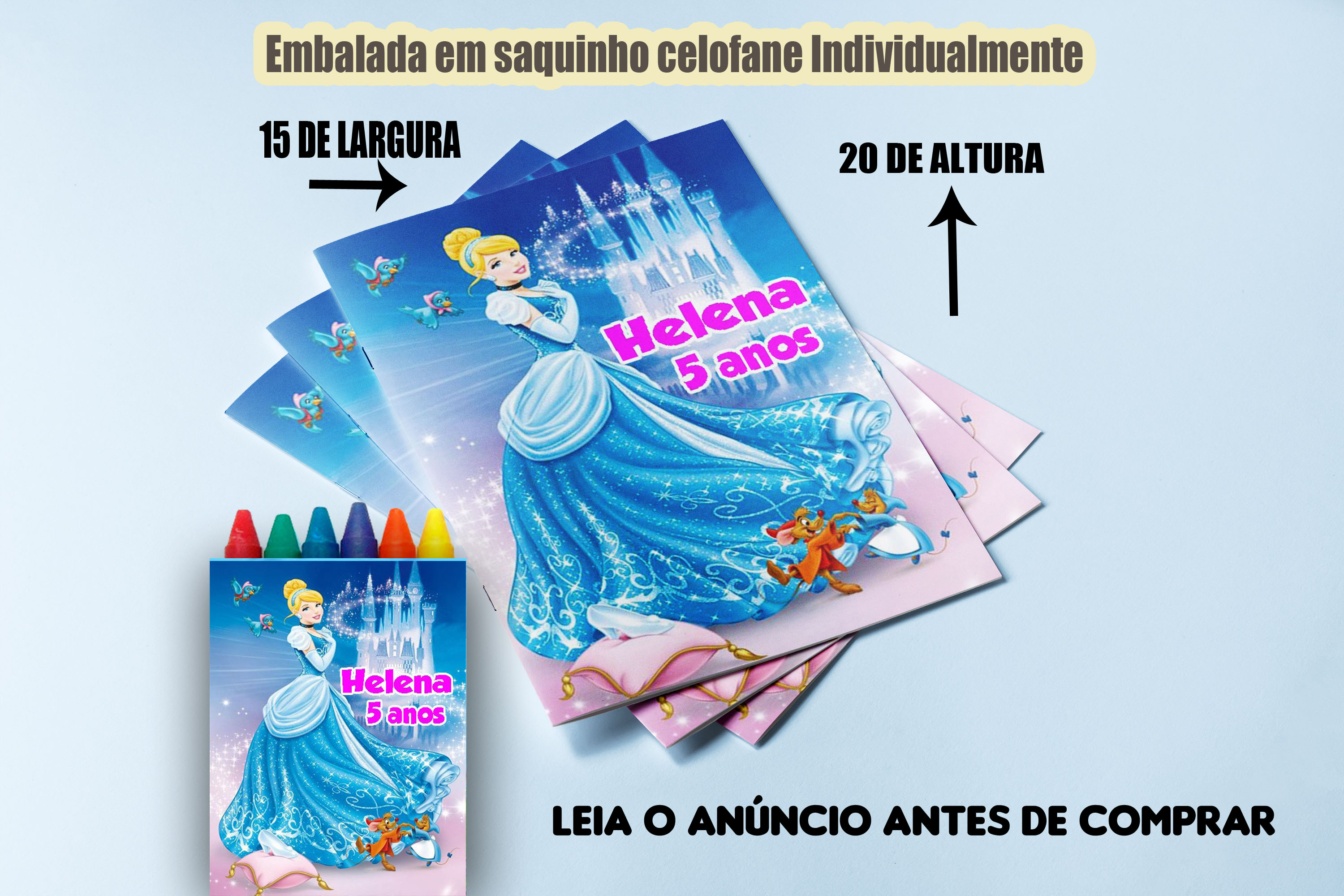 Revista de Colorir com Giz de cera da Cinderela