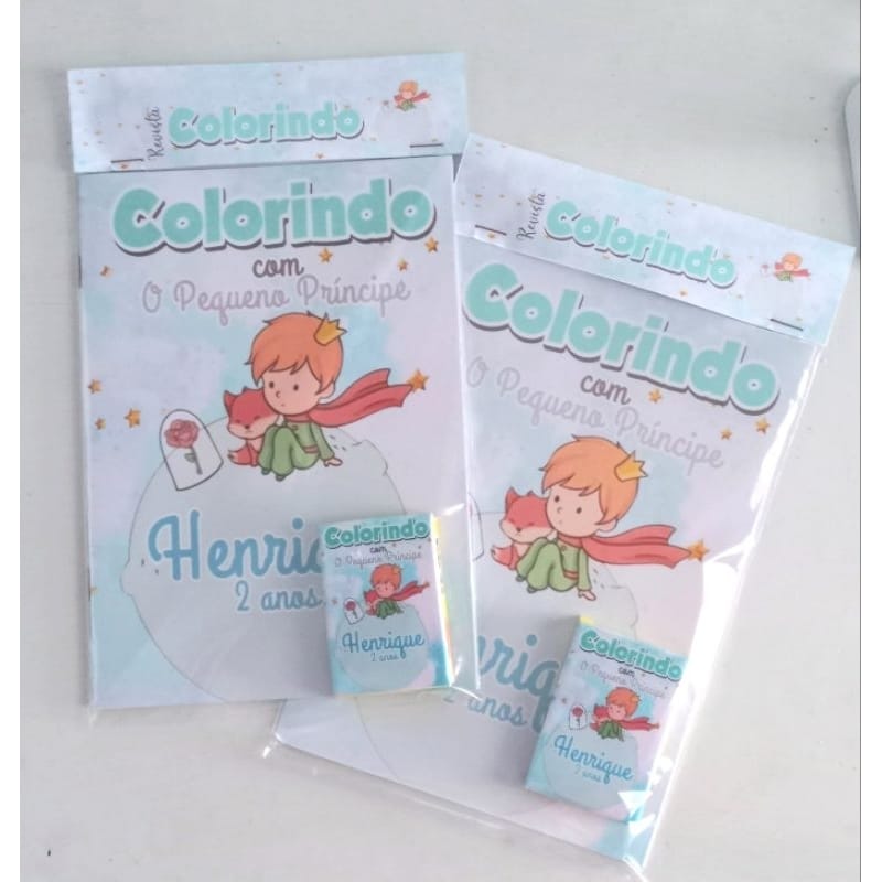 kit Colorir revista e Giz de cera do Pequeno Principe