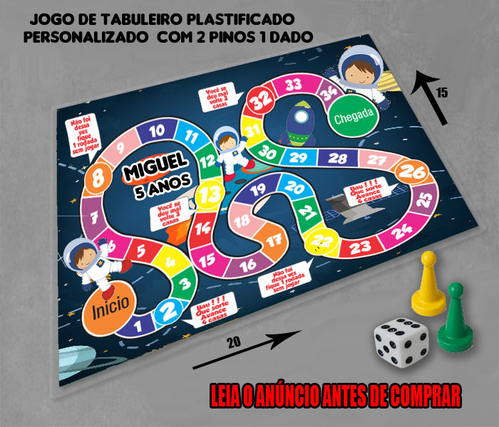 Jogo de Tabuleiro personalizado do Astronauta