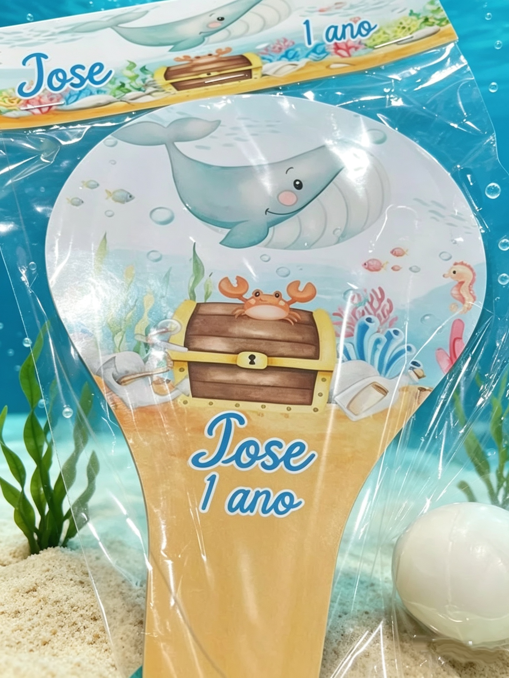 Raquete de Ping Pong Personalizada lembrancinhas Infantil do Fundo do Mar