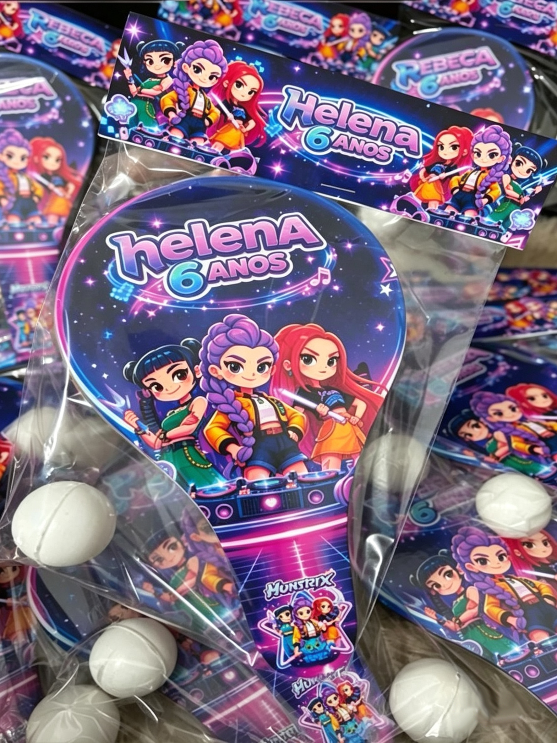 Raquete ping Pong Personalizada lembrancinhas Guerreiras K-pop