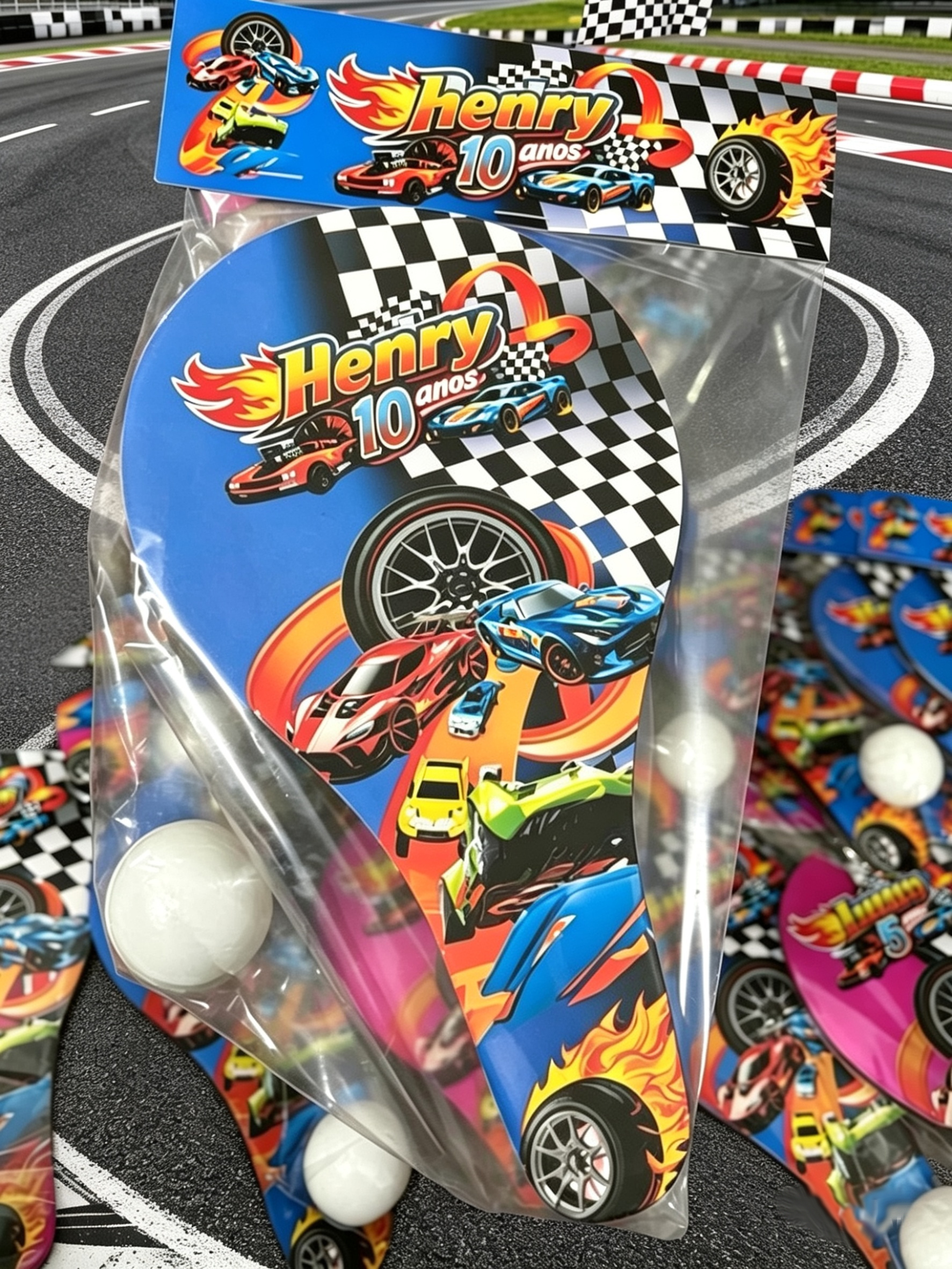 Raquete de Ping Pong Personalizada Lembrancinhas da Hot Wheels