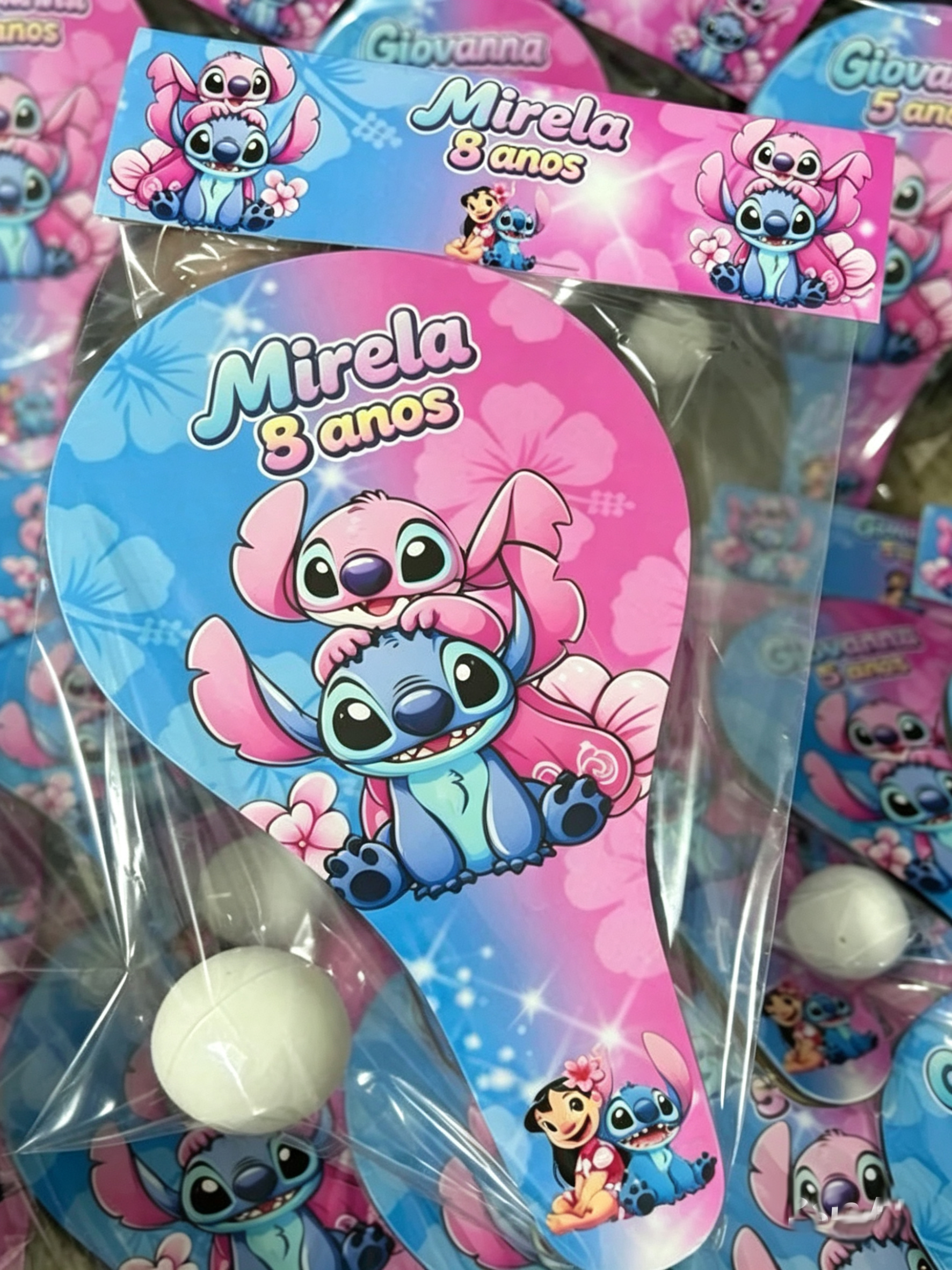 Kit Raquete de Ping Pong Personalizada lembrancinhas do Stitch