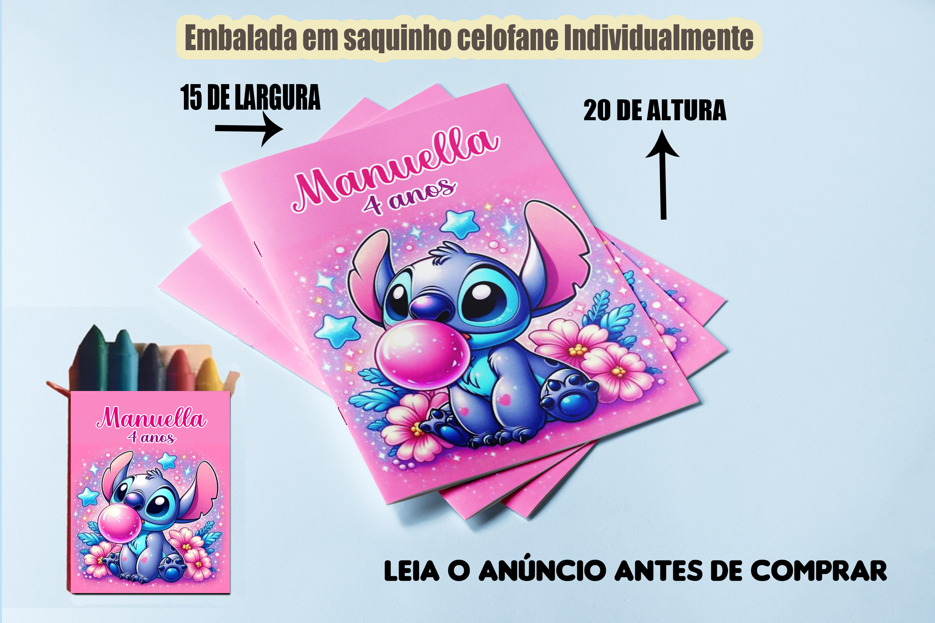 Revista de Colorir com Giz de Cera do Stitch