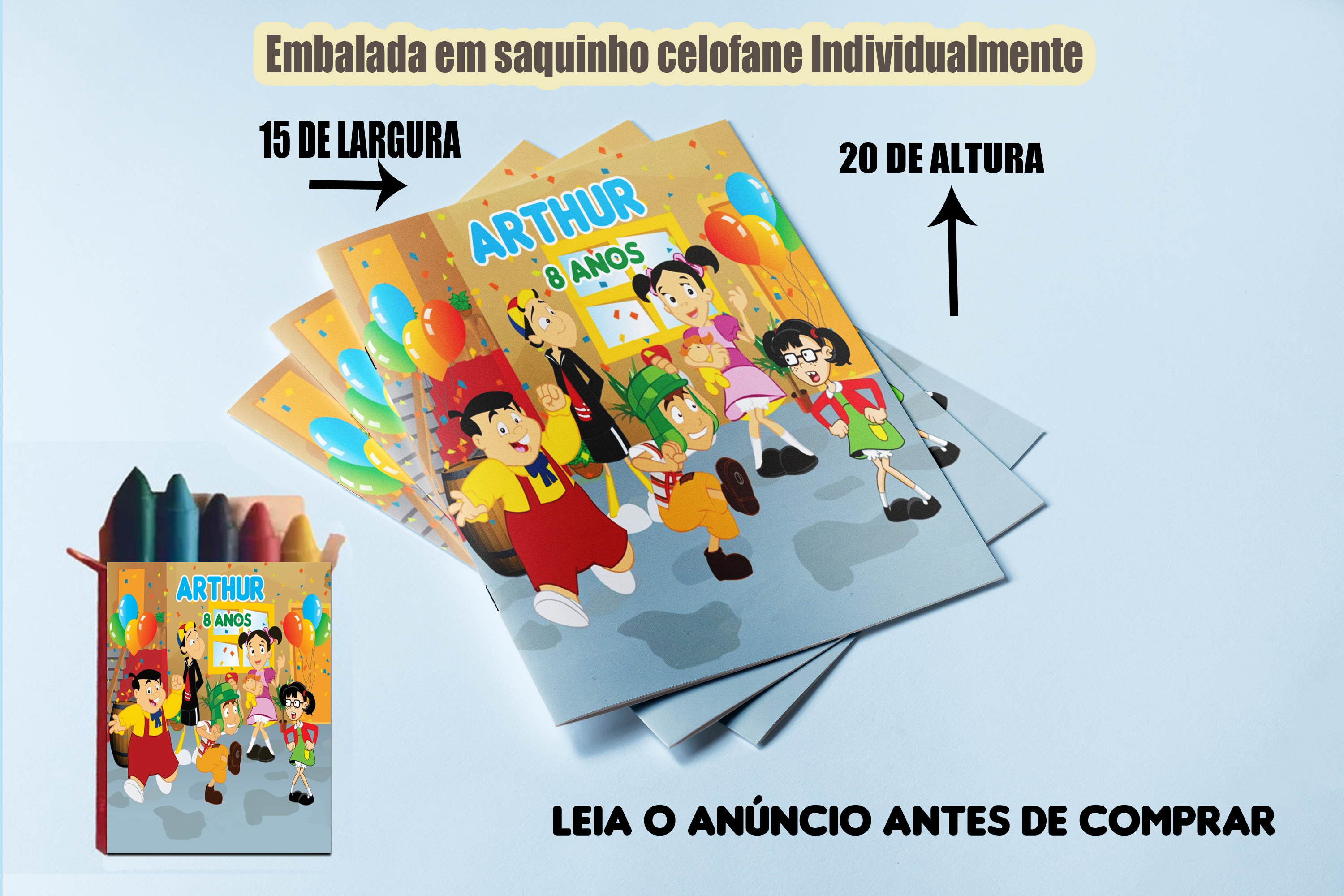 Revista de Colorir Infantil Personalizado Turma do Chaves
