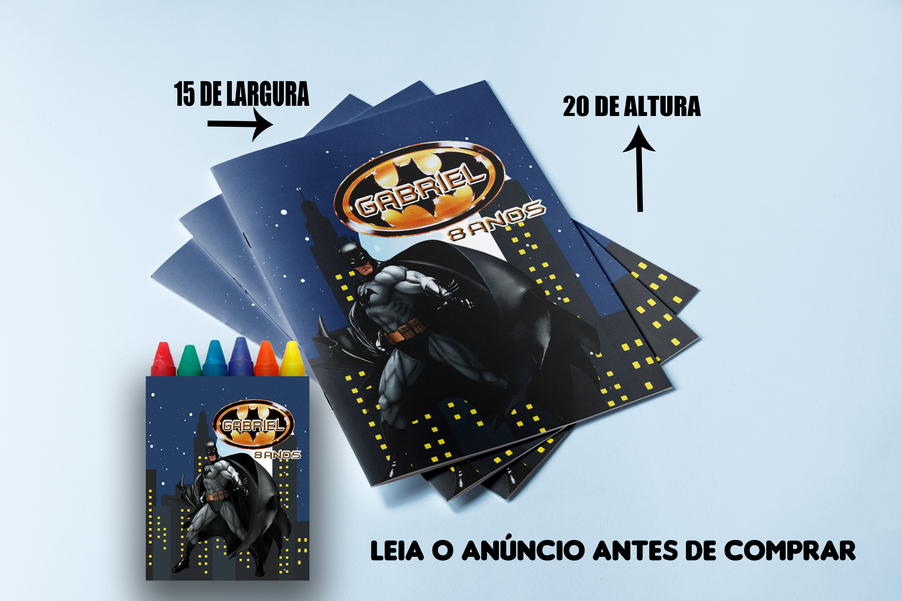 Revista de Colorir com giz de cera Personalizada do Batman