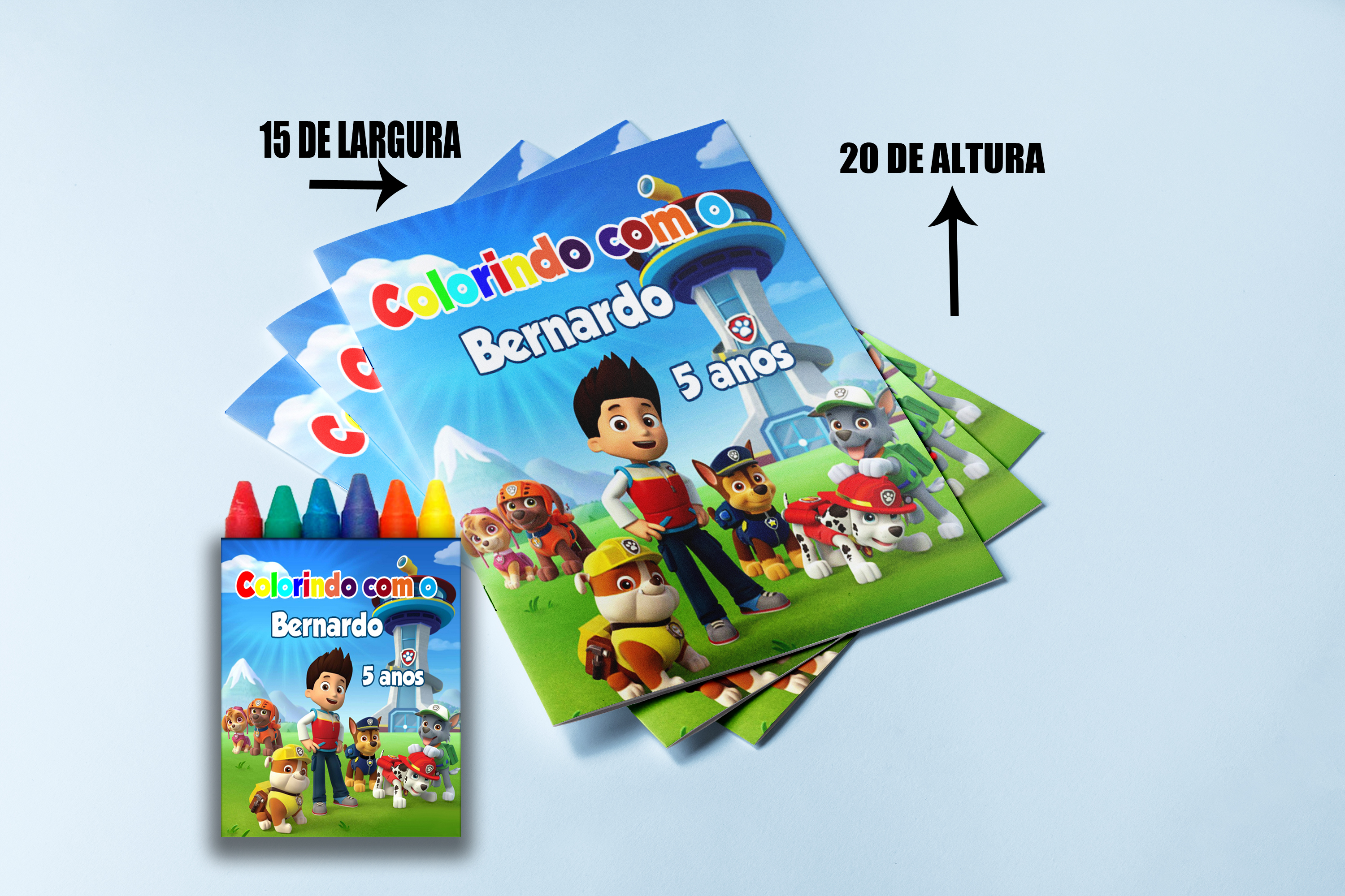Revista de Colorir com Giz de Cera Personalizadp da Patrulha Canina