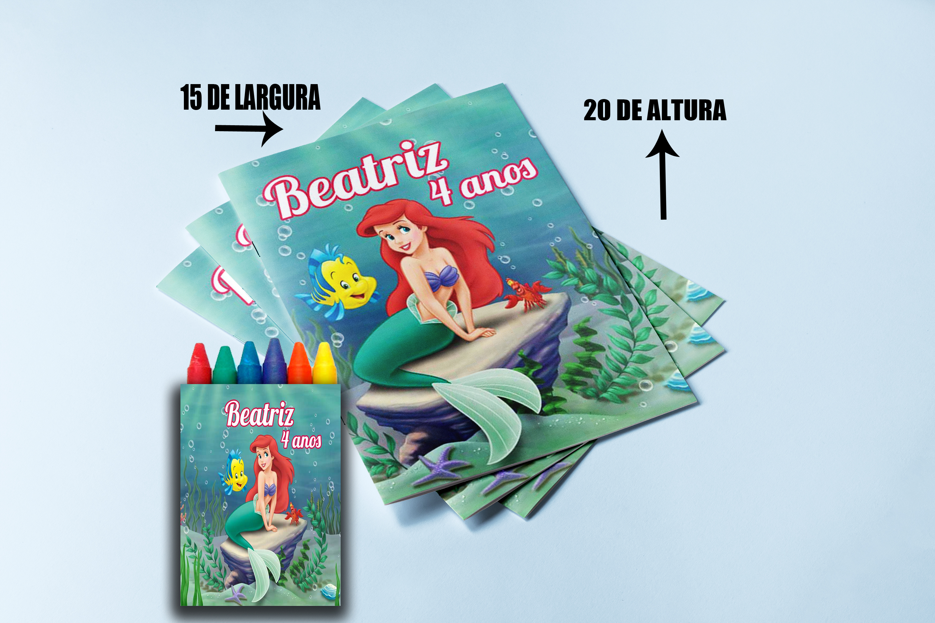 Revista de Colorir com Giz de cera da Sereia Ariel