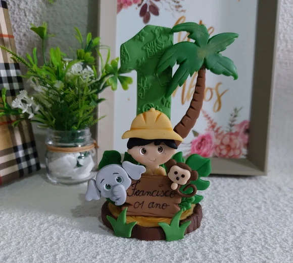 Vela Aniversário Tema Safari (mod 1) - foto 1