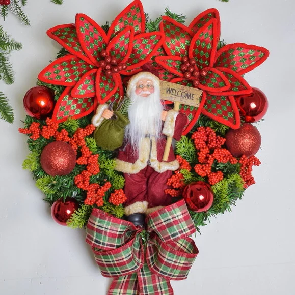 Guirlanda de Natal Papai Noel com Pisca de Led - foto 1