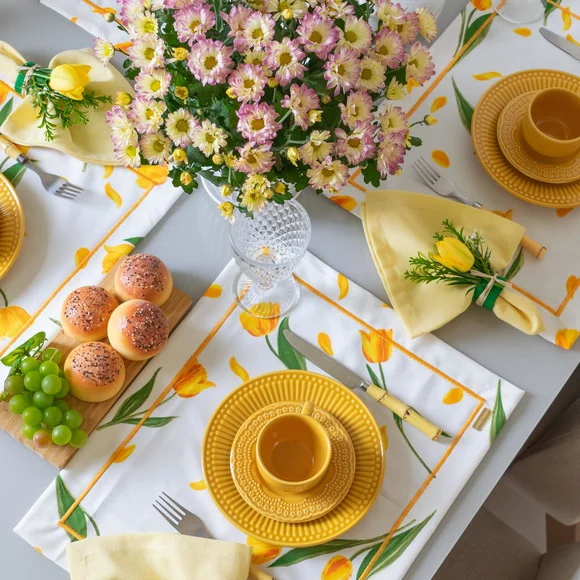 Kit Mesa Posta Dia das Mães Tulipas 8 Lugares