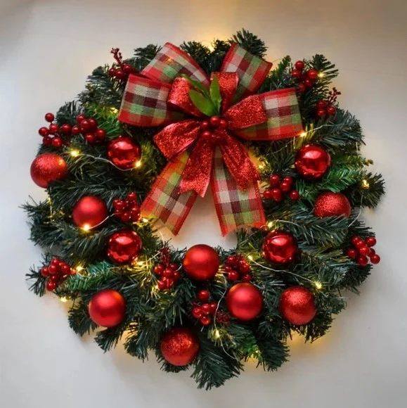Guirlanda de Natal Vermelha com Led - foto 1