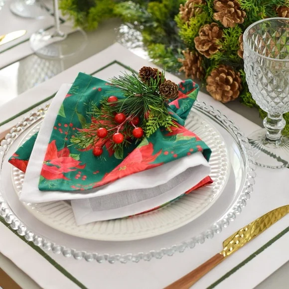 Mesa Posta de Natal Verde e Branco 4 Lugares - foto 1