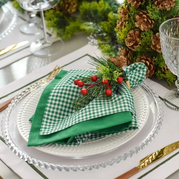 Mesa Posta de Natal Verde e Branco 8 Lugares - foto 1